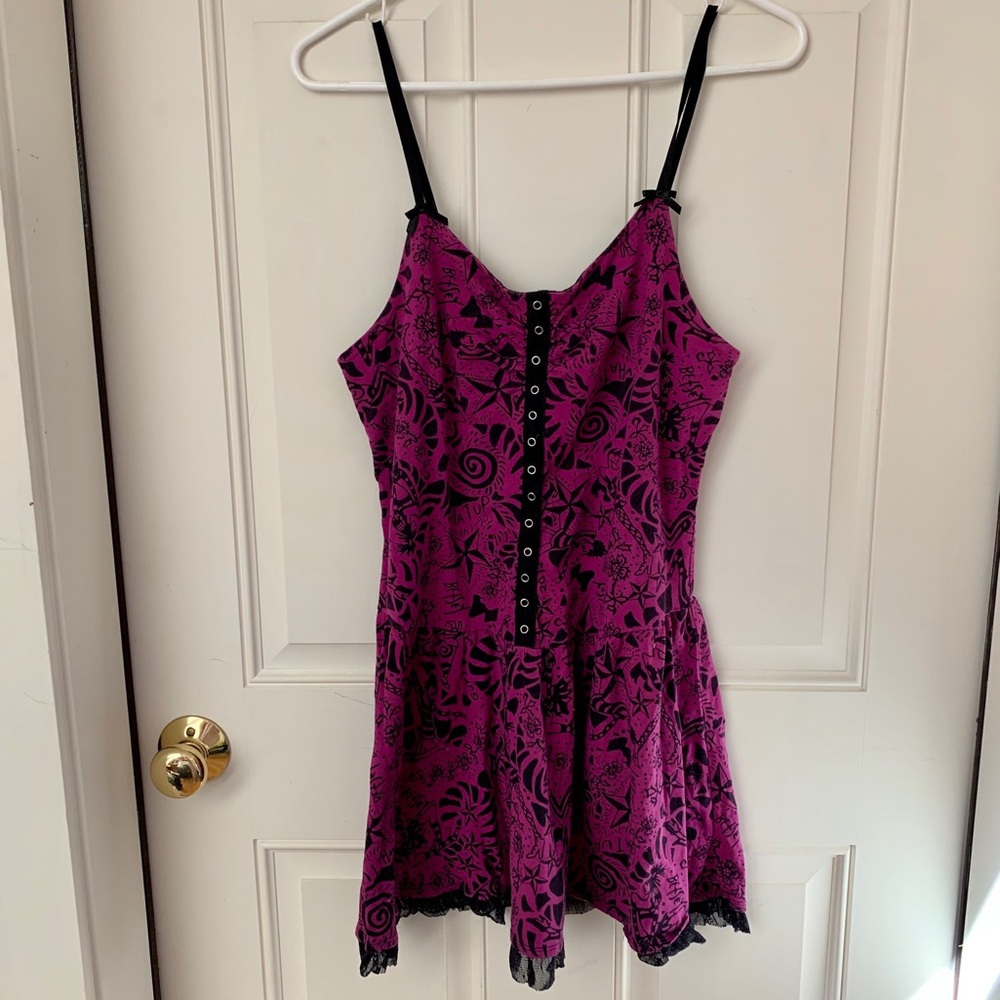 Betsey Johnson Intimates Black & Purple Nightgown